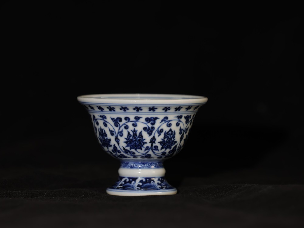 仿明莲托梵文高足压手杯