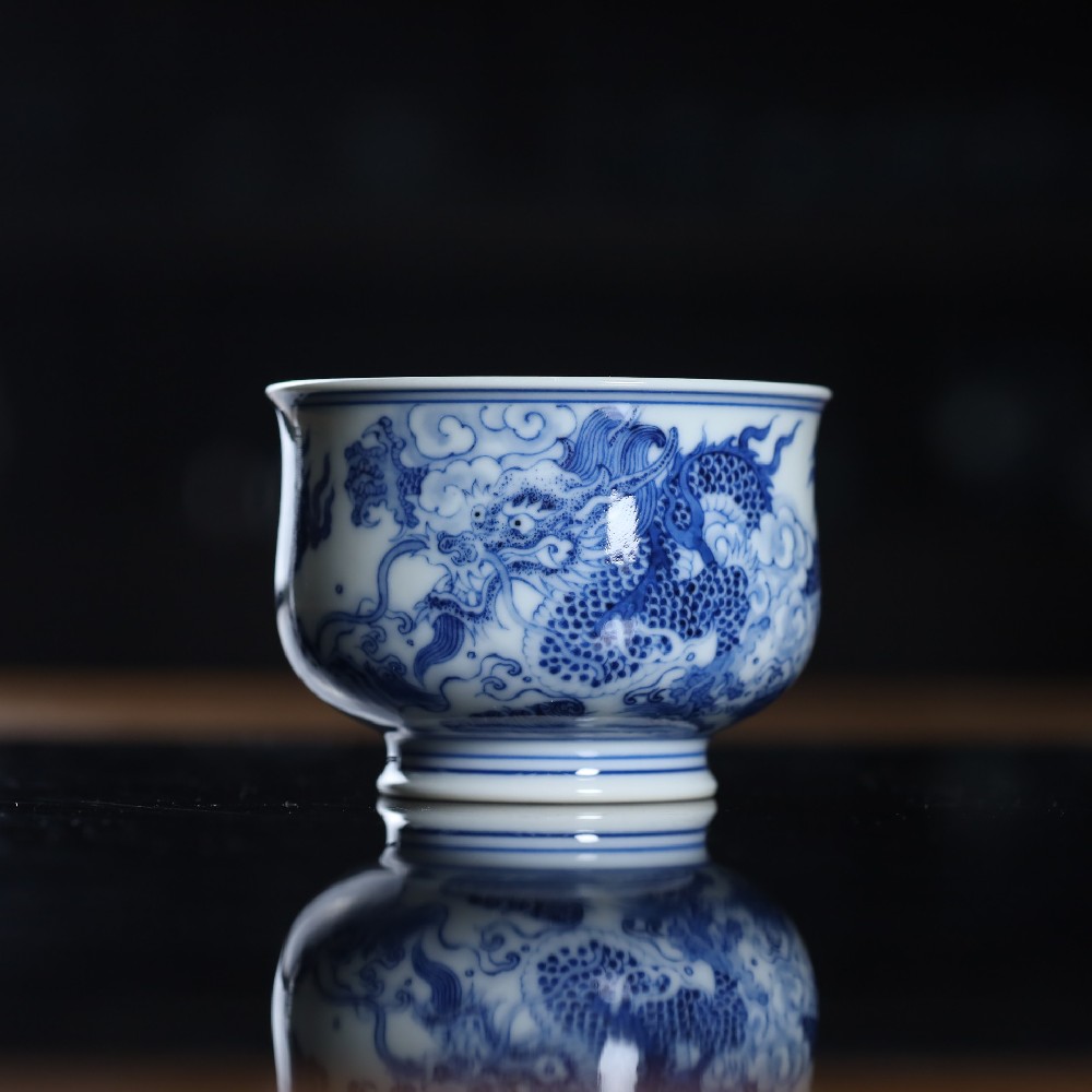 仿清双龙炉式杯
