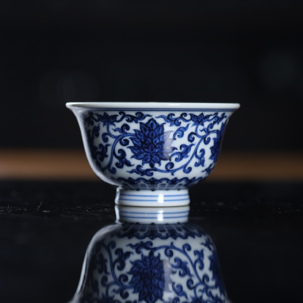 刘建锋窑仿明金刚莲小压手杯
