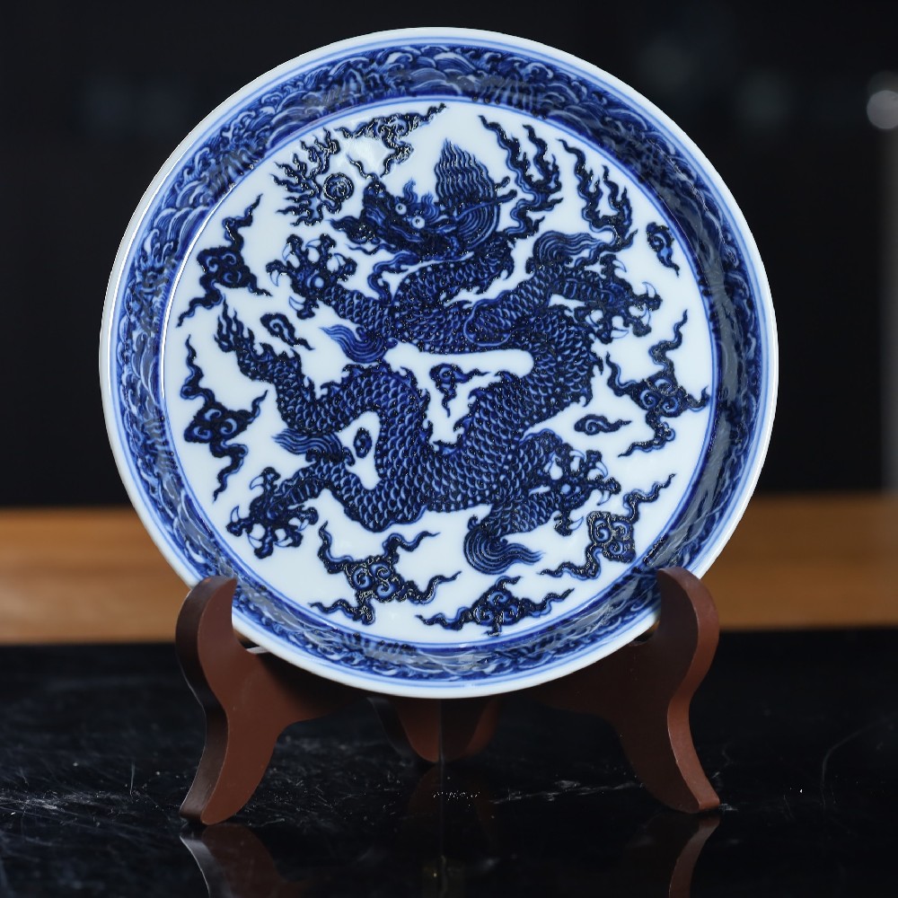 刘建锋青花仿明龙纹壶承