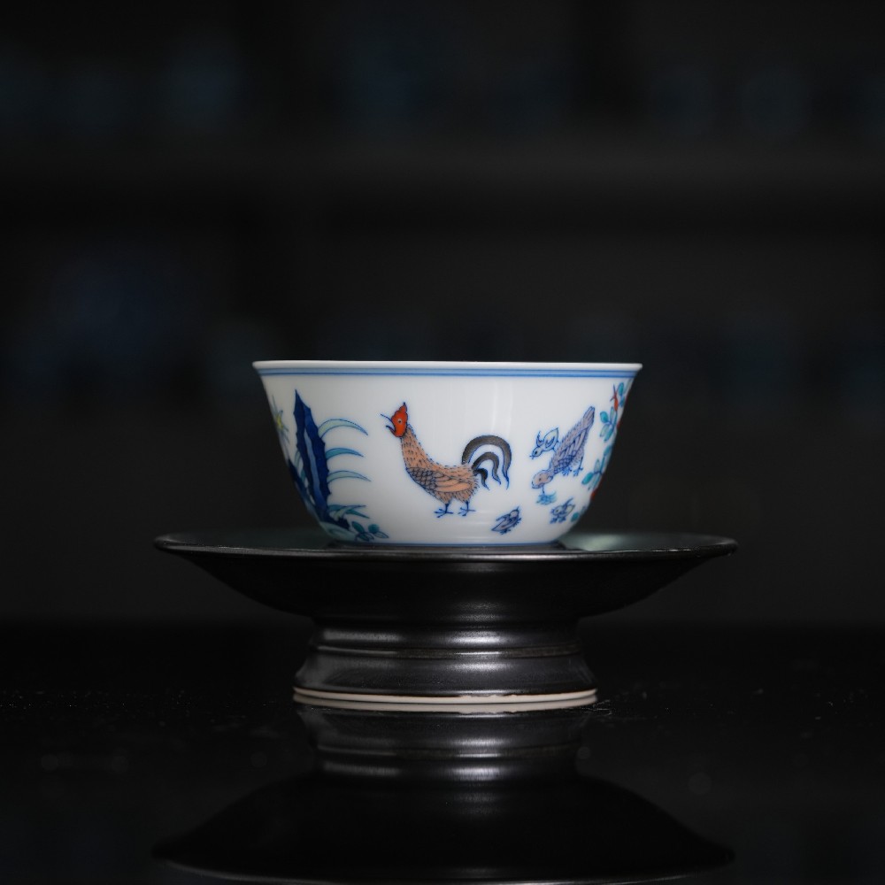 刘建锋窑斗彩鸡缸杯