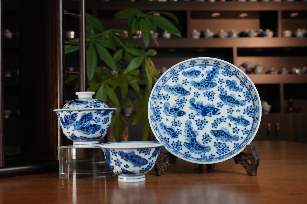 刘建锋窑仿明青花鳜鱼系列