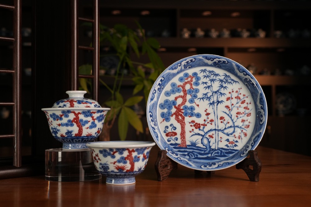 刘建锋窑青花釉里红松竹梅系列