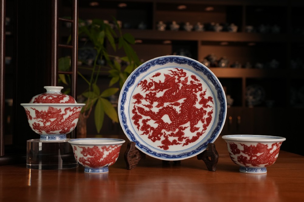 刘建锋窑青花釉里红龙纹系列