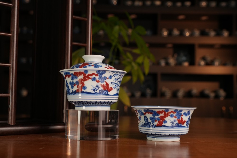 刘建锋窑青花釉里红松竹梅系列