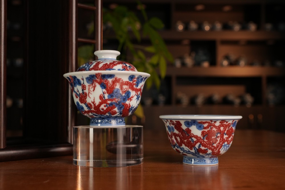 刘建锋窑仿明青花釉里红松竹梅系列
