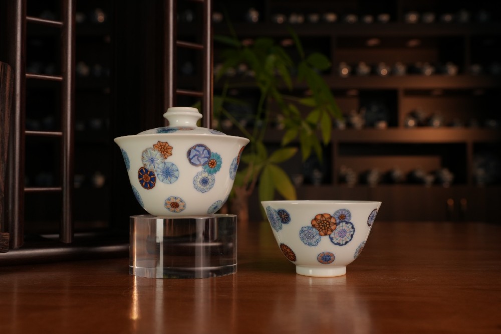 刘建锋窑青花斗彩皮球花系列