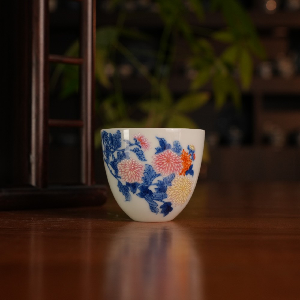 刘建锋窑秋菊纹杯
