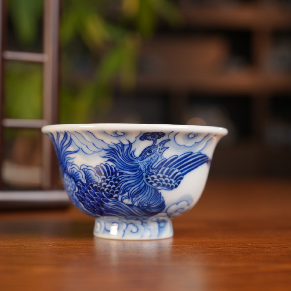 刘建锋窑仿清凤凰压手杯