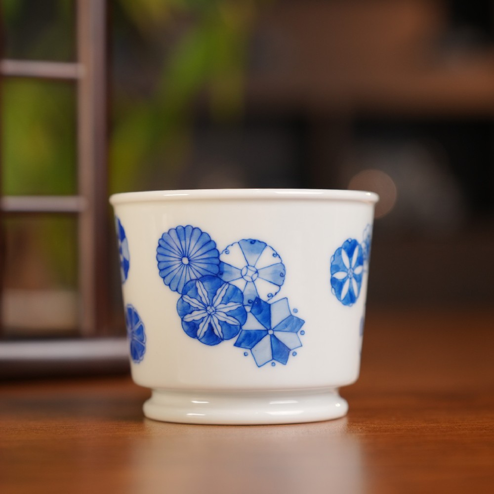 刘建锋窑仿清皮球花容天杯