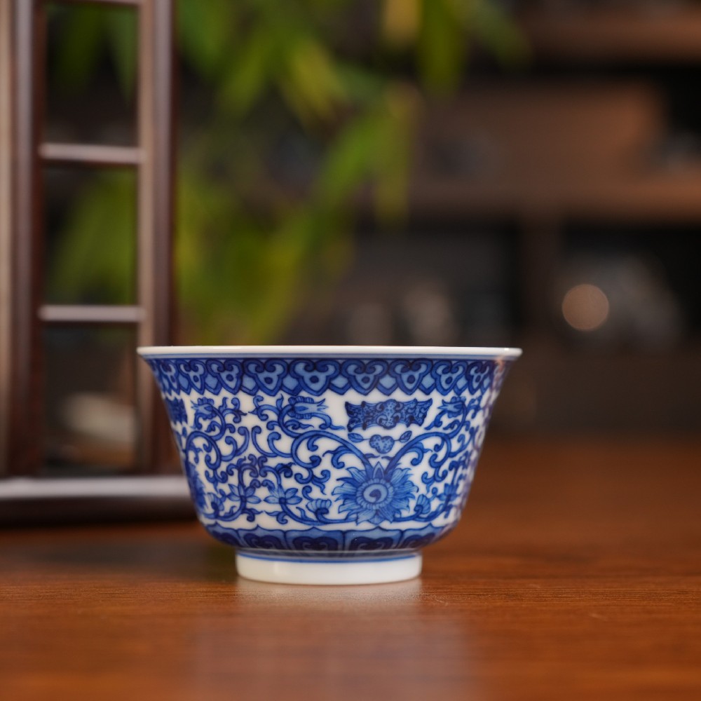 刘建锋窑仿清蝙蝠撇口杯