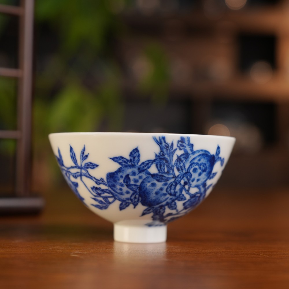 刘建锋窑仿明石榴鸡心杯