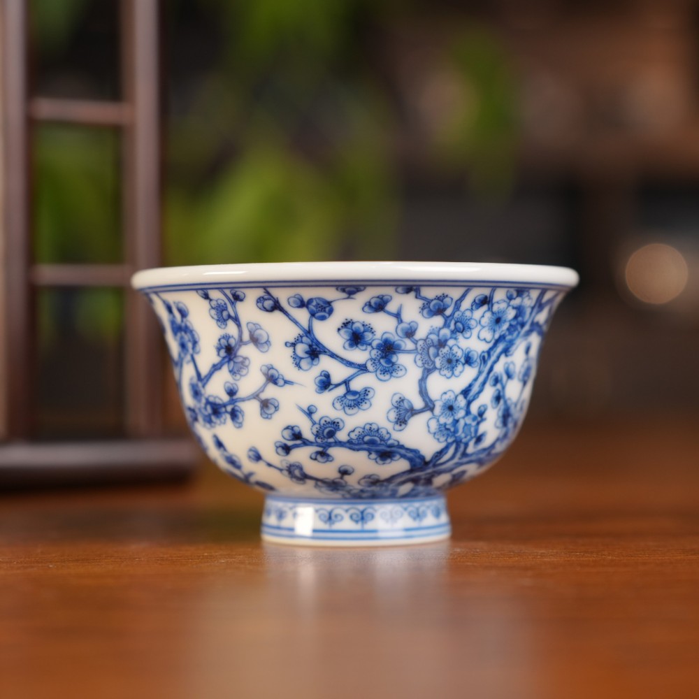 刘建锋窑仿明松竹梅花压手杯