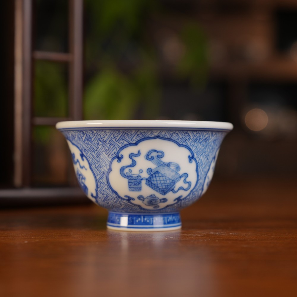 刘建锋窑仿明开窗压手杯