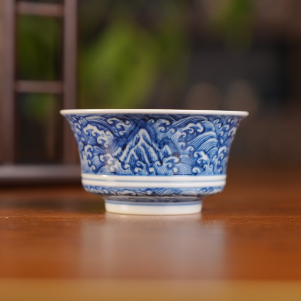 刘建锋窑仿有江崖海水马蹄杯