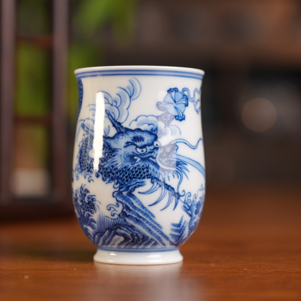 刘建锋窑仿明龙吸水握手杯