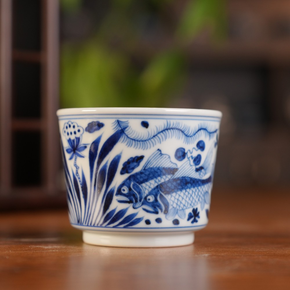 刘建锋窑仿元鱼草直口杯