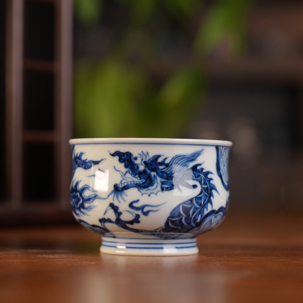 刘建锋窑仿元龙纹炉式杯