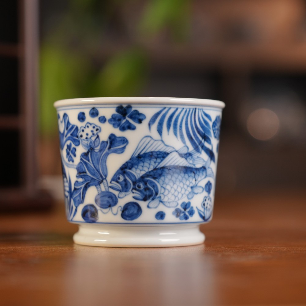 刘建锋窑仿元鱼草直口杯