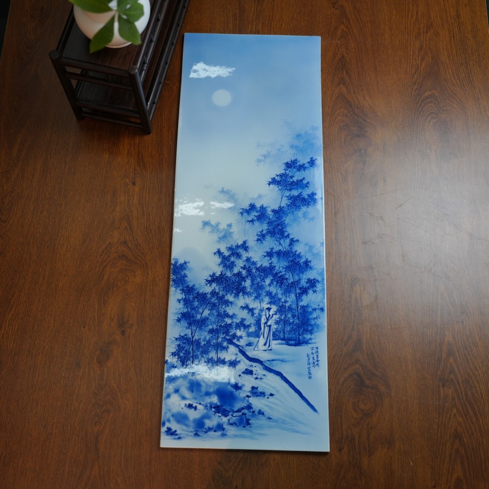 刘建锋窑东坡爱竹图瓷板画