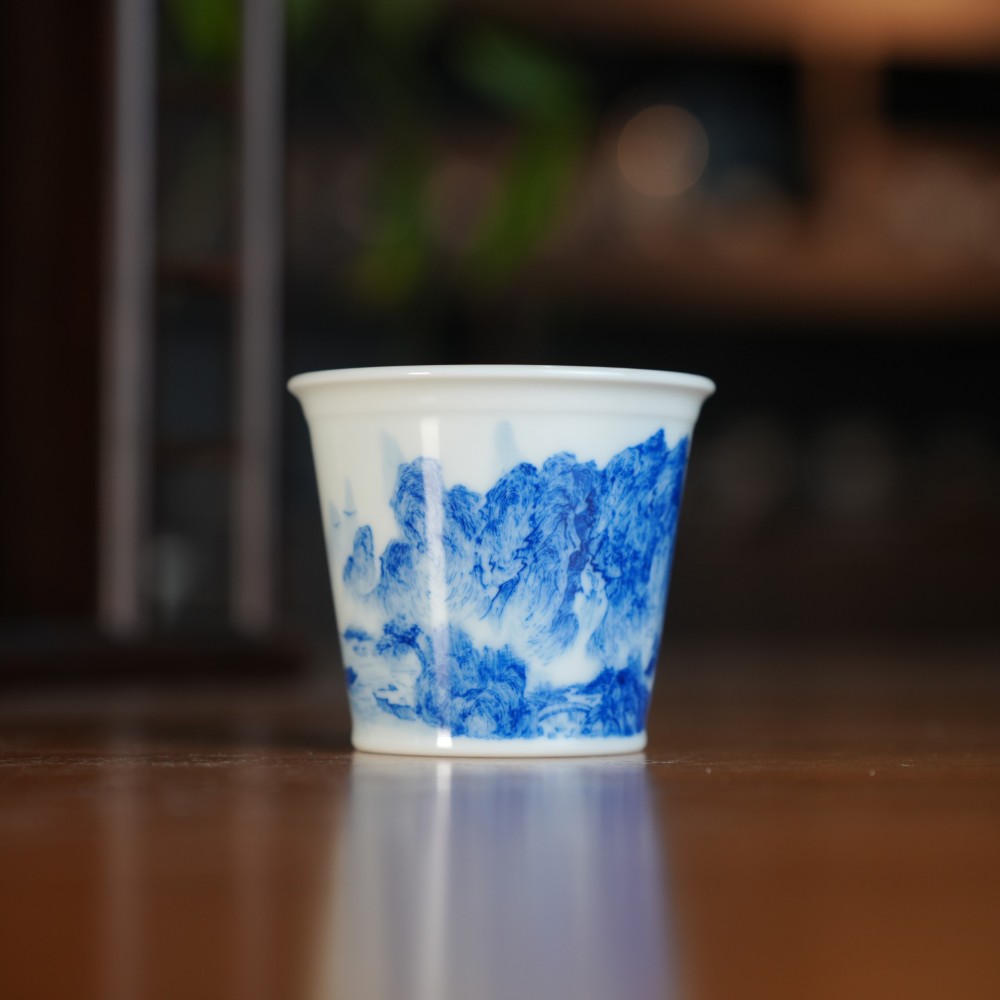 刘建锋窑山水直口杯